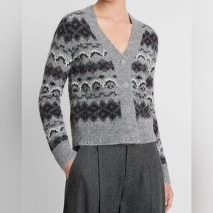VINCE NWT Italian Alpaca Blend Cardigan Fair Isle